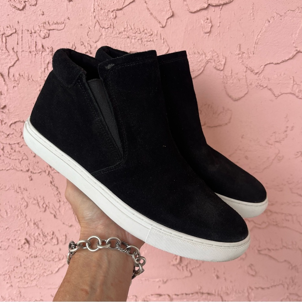 Kenneth Cole New York Black Suede Leather Boots Sneakers Casual Womens Size 8